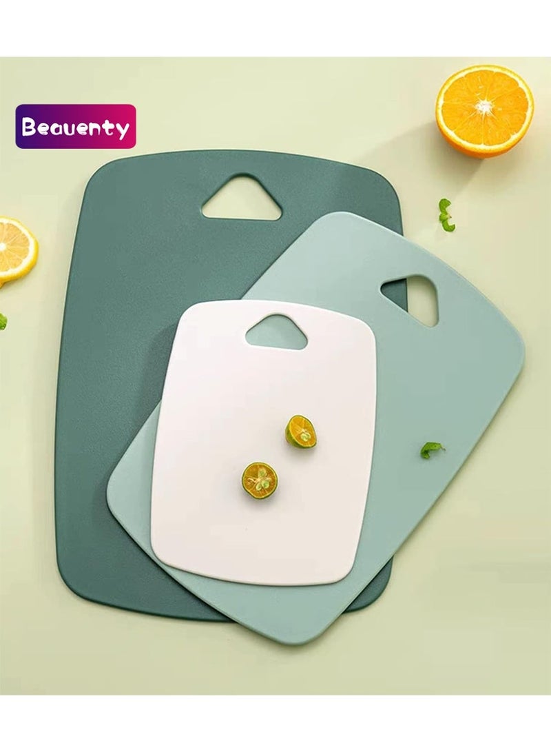 Beauenty Cutting Boards for Kitchen,Plastic Cutting Board Set of 3, Thick Chopping Boards for Meat, Veggies, Fruits, with Easy Grip Handle,Dishwasher Safe (Green, 3Pcs) - Image 1